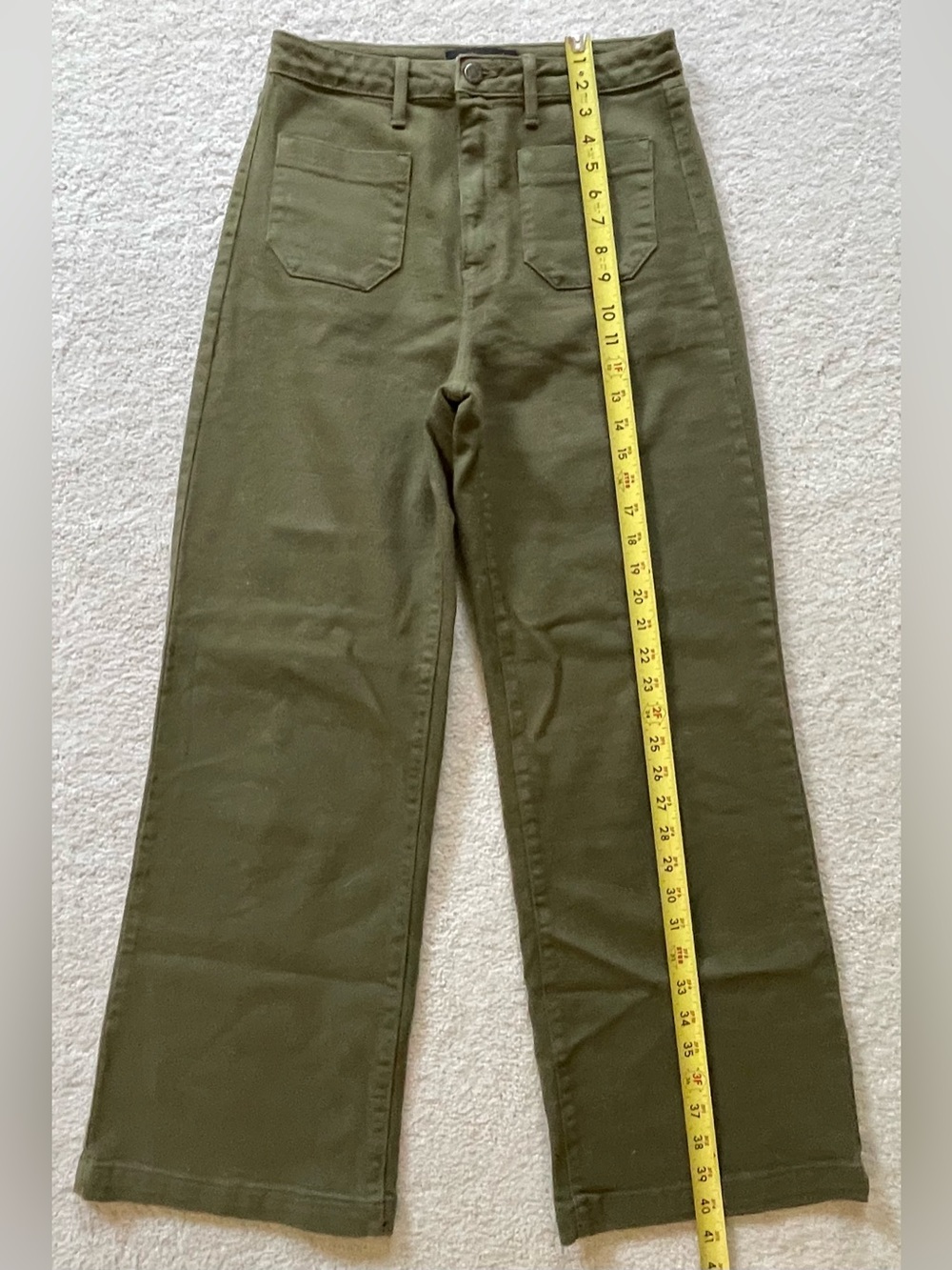 Just Black Olive Green High-Rise Wide Leg Pants